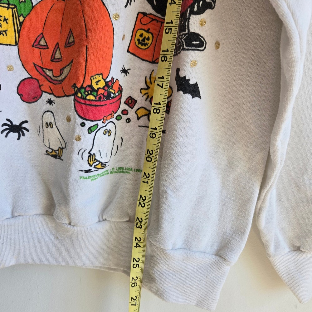 Peanuts Large Sweatshirt Womens White Good Halloween Charlie Brown Vintage USA - Picture 7 of 10